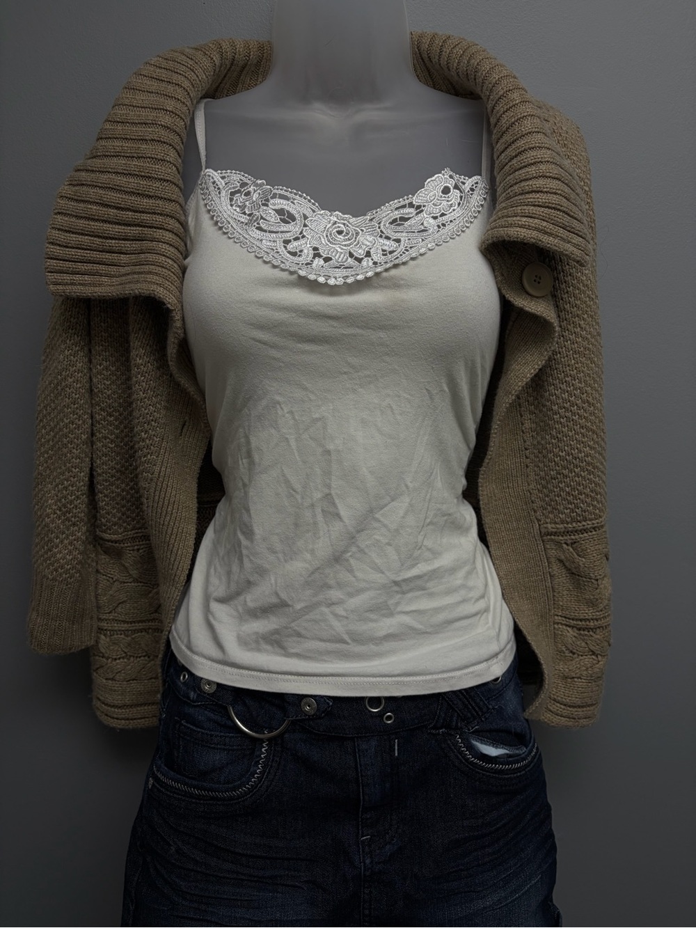 St. John's Bay Vintage Sweater in tan
